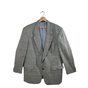 HUGO Boss Gray Long Sleeve Sport Coat Blazer Jacket 2 Buttons Plaid Tailored USA